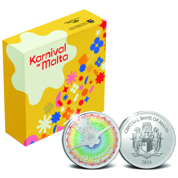 Malta, 10 Euro Malta-Karneval, 2024, Silber, PP, mit Farbapplikation - Kassette