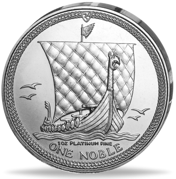 1 Noble Isle of Man Platin - Münze Vorderseite