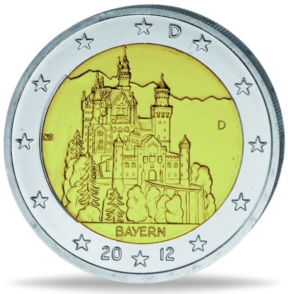 2 Euro Schloss Neuschwanstein - Münze Vorderseite