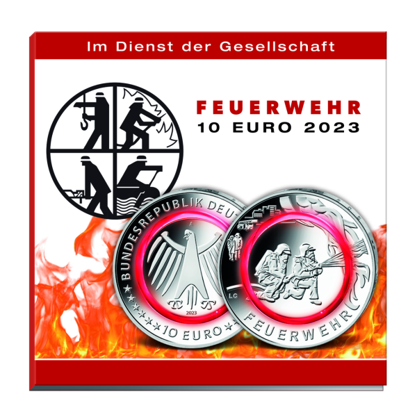 10 Euro Feuerwehr - Satzbild in Sammelmappe