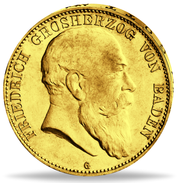 10 Mark „Großherzog Friedrich I.“ 1902 Stempelglanz - Gold - Münze Vorderseite