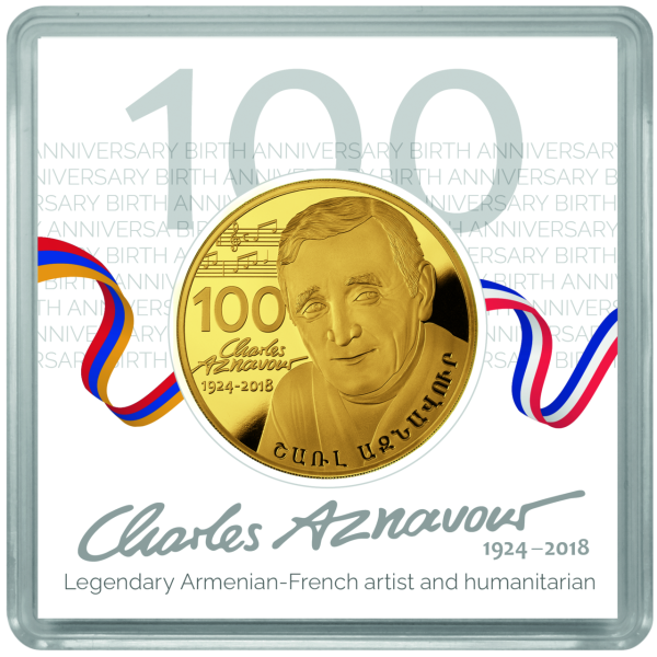 50000 Dram Charles Aznavour 1 Unze Gold in Kassette - Vorderseite