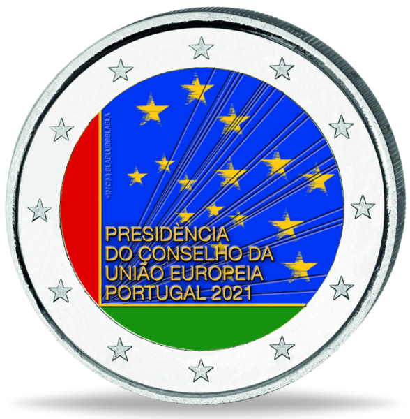 2 EuroPortugal Ratspräsidentschaft -Münze Vorderseite