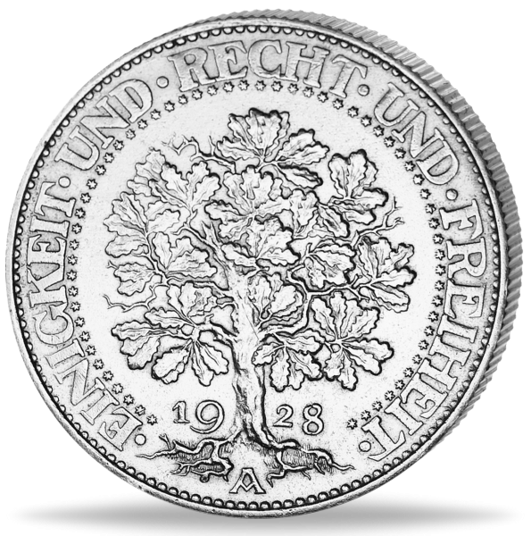 5 Reichsmark Eichenbaum - Vorderseite Münze