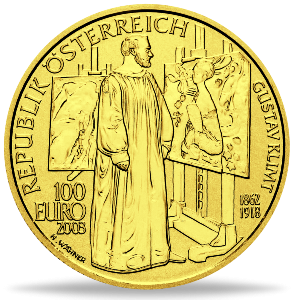 Österreich, 100 Euro Malerei, 2003, Gold, PP - Münze Vorderseite