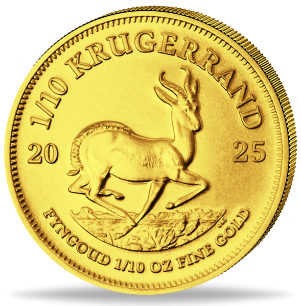 1/10 Unze Krügerrand Gold 2025 - Münze Vorderseite