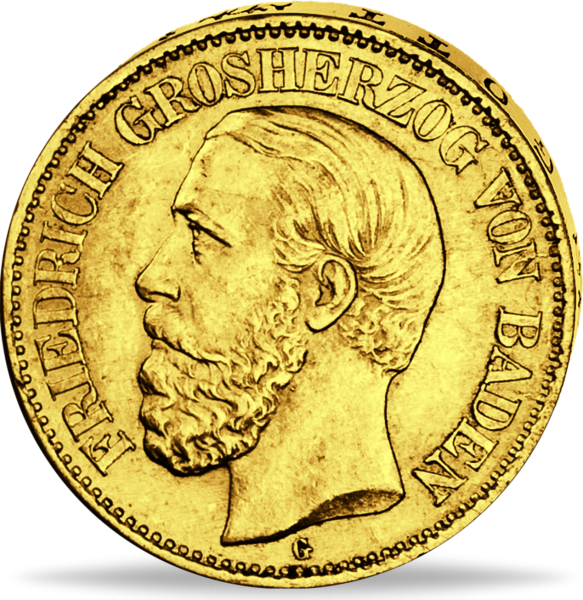 Großherzogtum Baden, 20 Mark 1873 Friedrich I.  - Vorderseite Münze