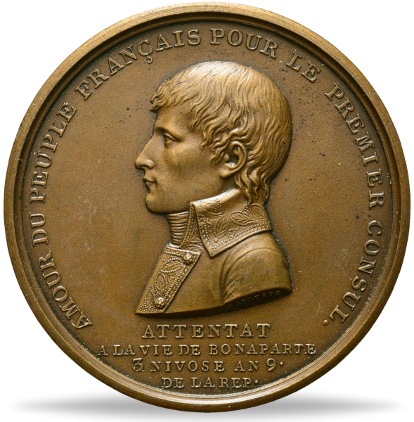 Frankreich, Bronzemedaille 1800, Kaiser Napoleon I. Bonaparte Münze Vorderseite