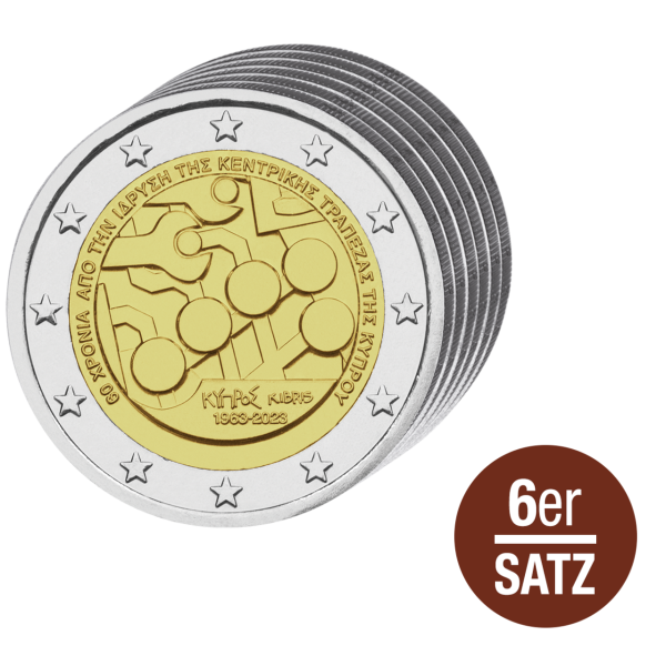 6x 2 Euro Zypern 2009 - 2023 - Satz