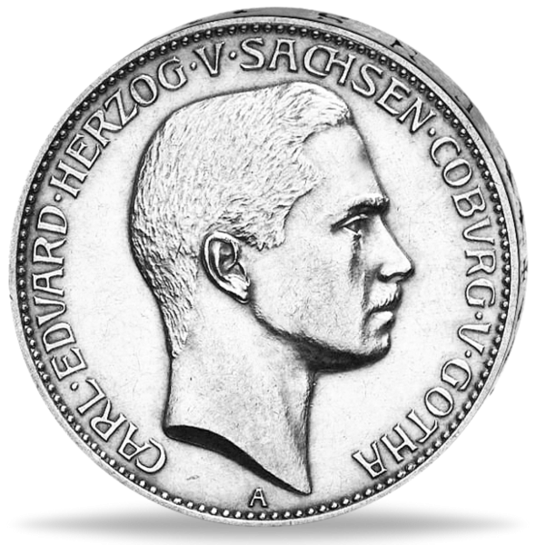 5 Mark Herzog Carl Eduard 1907 - Silber - Münze Vorderseite