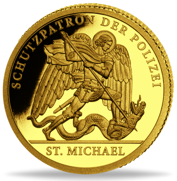 St. Michael, Schutzpatron der Polizei Gold-Gedenkprägung - Münze Vorderseite