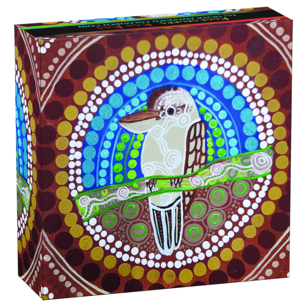 Australien, 2 Dollar Kookaburra Antique Finish mit Farbapplikation Kassette zu