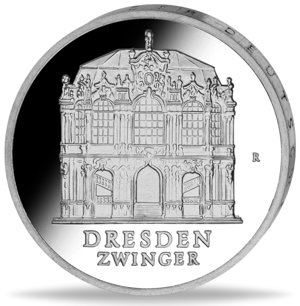 DDR, 5 Mark 1985, Dresdner Zwinger - Münze Vorderseite