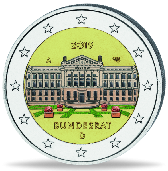 2 E Bundesrat m. Farbapplik. - Münze Vorderseite