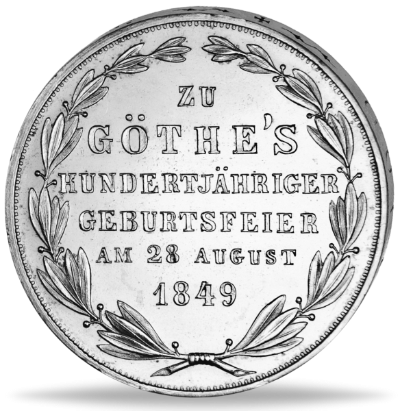 Doppelgulden Frankfurt - Goethe Thun 137 - Münze Vorderseite