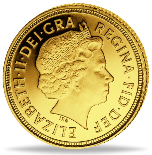 1 Sovereign 2007, Königin Elisabeth II. St. George - Gold - Münze Vorderseite