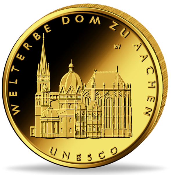 100 Goldeuro „Dom zu Aachen“ - Münze Vorderseite