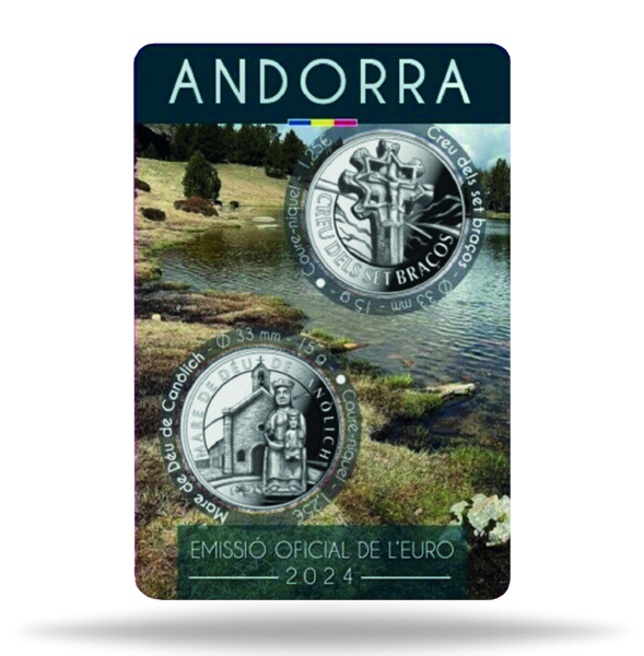 2 x 1,25 Euro Andorra - Münzen in Coincard Vorderseite