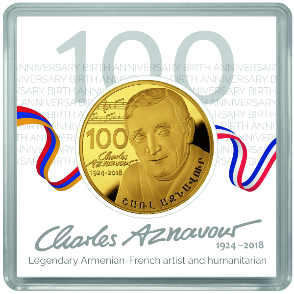 50000 Dram Charles Aznavour 1 Unze Gold in Kassette - Vorderseite