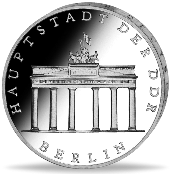 DDR, 5 Mark1986 Brandenburger Tor, PP - Münze Vorderseite