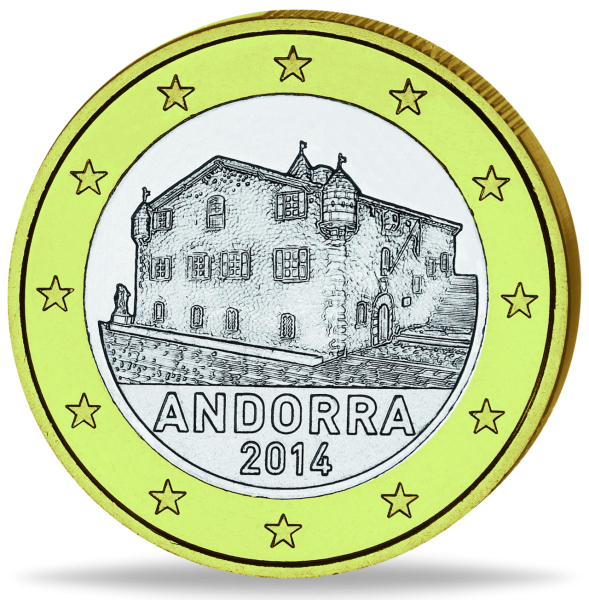 1 Euro Andorra Kursmünze 2014 - Münze Vorderseite