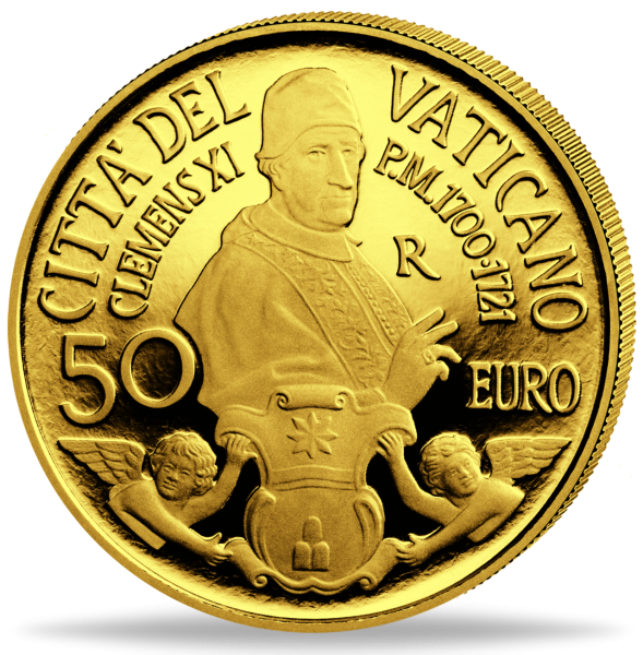 50 Euro Gold Vatikan Papst Clemens XI - Vorderseite Münze