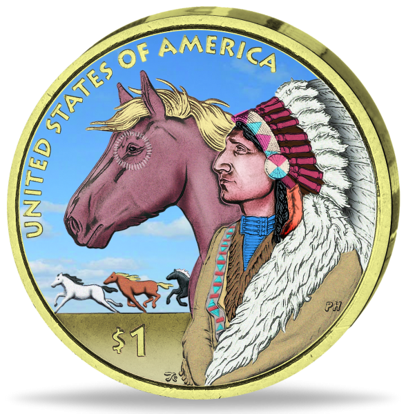 1 US Dollar Sacagawea - Häuptling der Schoschonen - Münze Vorderseite