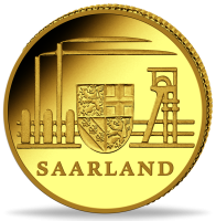 Deutschland, Gold-Gedenkprägung „Saarland Zeche“, 2025, 0,5 g reinstes Gold, PP