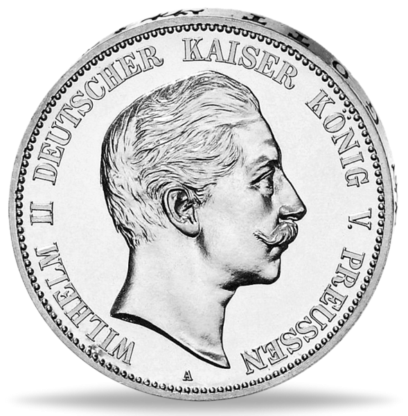 Preußen 5 Mark „Kaiser Wilhelm II.“ 1895 - Silber - Münze Vorderseite