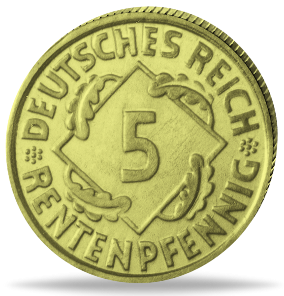 5 Pfg Rentenpfennig    1923-24 - Münze Vorderseite