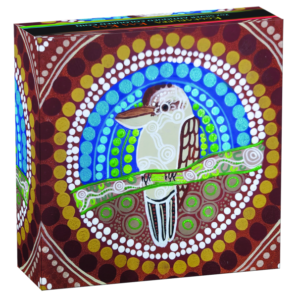 Australien, 2 Dollar Kookaburra Antique Finish mit Farbapplikation Kassette zu