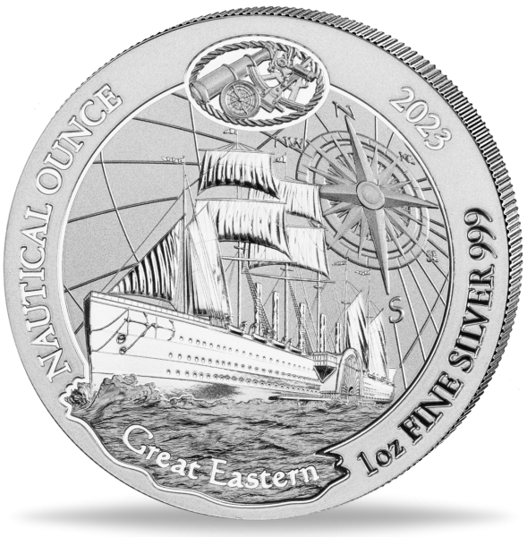 Ruanda 50 RWF Great Eastern Nautical Ounce 1 Unze Silber - Münze Vorderseite