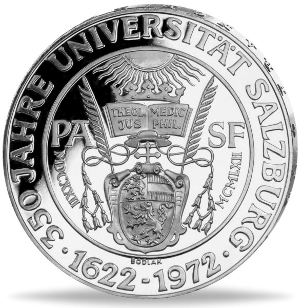 50 Schilling 350 Jahre Universität Salzburg, 1972 - Silber Vorderseite