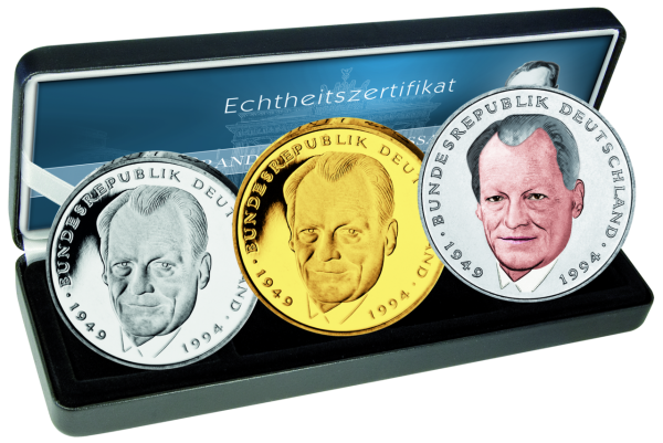 3x 2 DM Willy Brandt Gedächtnissatz - Kassette