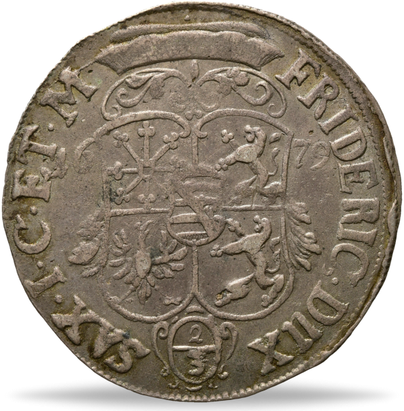 Sachsen-Neu-Gotha, 2/3 Taler 1679, Herzog Friedrich I. Münze Vorderseite