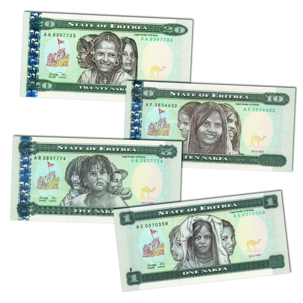 Nafka-Banknotensatz Eritrea