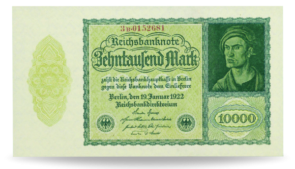 10000 Mark Reichsbanknote 1922 - Vorderseite