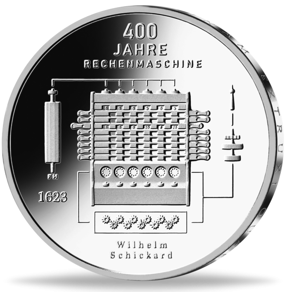 20 Euro Rechenmaschine - Münze Vorderseite