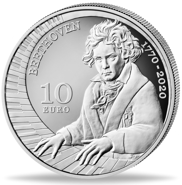 10 Euro 250. Geburtstag von Beethoven - Silber - Münze Vorderseite