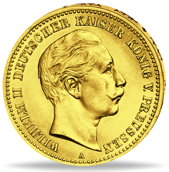 Königreich Preußen, 10 Mark 1889 Kaiser Wilhelm II. (J.249) – Münze Vorderseite