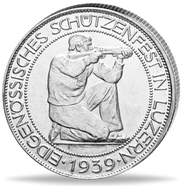 5 Schweizer Franken - Silber - 1939, Luzern Schützenthaler - Münze Vorderseite