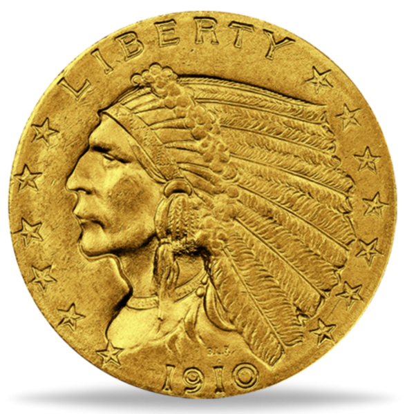 2,5 Dollar Indian-Chief 1910 - Vorderseite Münze