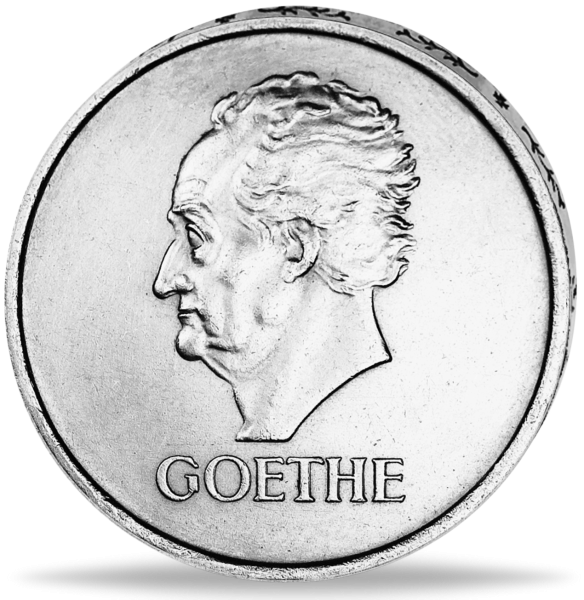 5 Reichsmark Johann Wolfgang von Goethe - Vorderseite Münze