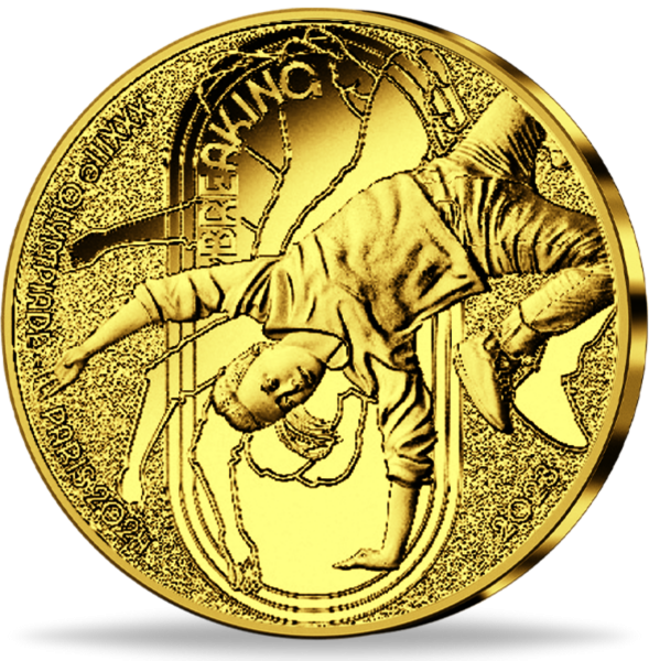 50 Euro Breakdance Olympiade Paris 2024 Gold - Vorderseite Münze