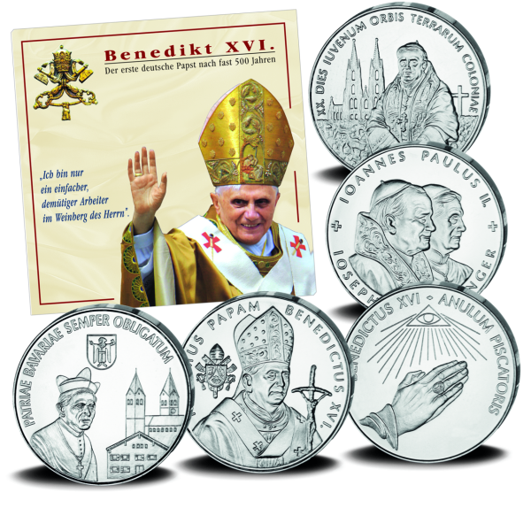 5 x 1 Dollar Benedikt XVI - Sammelalbum stehend