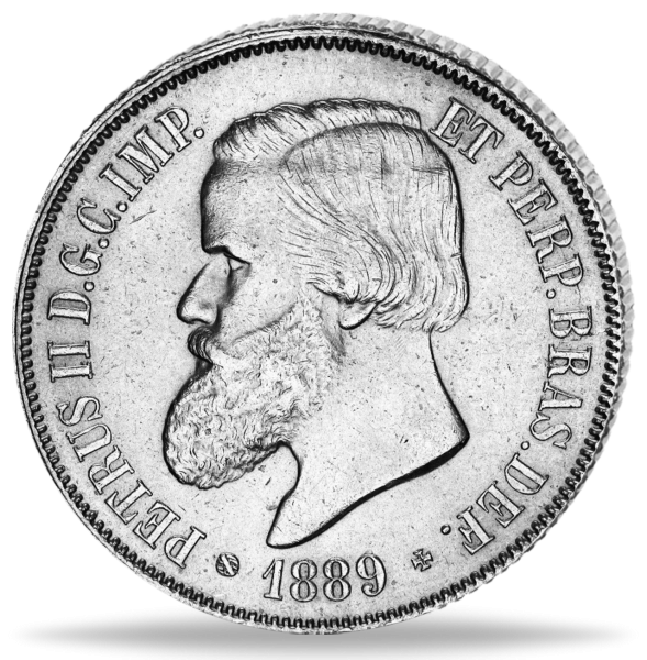 2.000 Reis „Kaiser Peter II.“ - 1886-89 - Münze Vorderseite