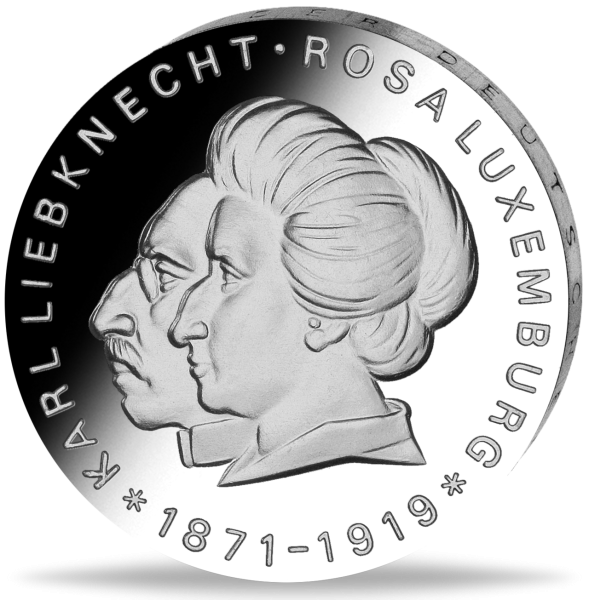 20 Mark der DDR Karl Liebknecht & Rosa Luxemburg - Vorderseite Münze