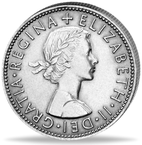 Vereinigtes Königreich, 2 Shilling Elisabeth II. - Münze Vorderseite