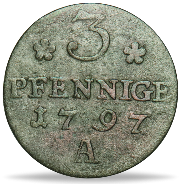 3 Pfennig Preußen - Münze Vorderseite