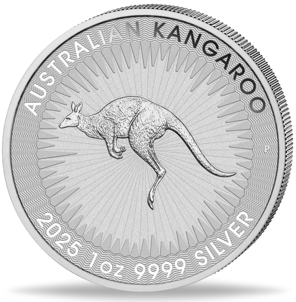 Australien 1$ Dollar Känguru 1 Unze Silber 2025 - Münze Vorderseite